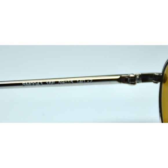 SPORTMAX SM0043 16E SHINY PALLADIUM METAL LIGHT BROWN GEOMETRIC SUNGLASSES. 59MM - Picture 9 of 11